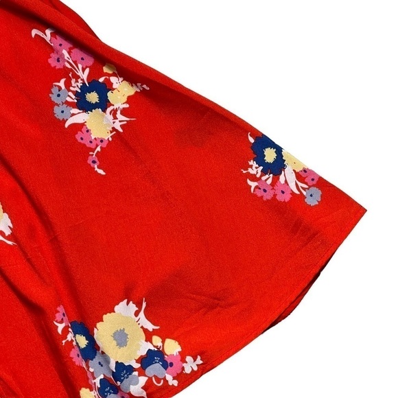Modcloth Living Lightheartedly Red Floral Mini Dress 00 - Picture 7 of 11